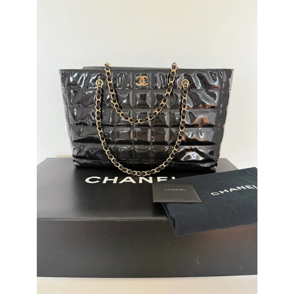 Chanel Patent Leather Grand Shopping Bag